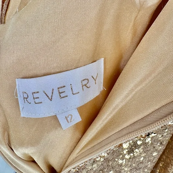 REVELRY Dylan Gold Sequin Dress - Picture 10 of 11